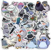 Etichette per Bagagli 100 Stuks - Etichette in PVC Idrorepellenti - Etichette per Bambini/Teenager - Etichette con Uccelli - Etichette Cartoon - Dimensioni 4-6 Cm