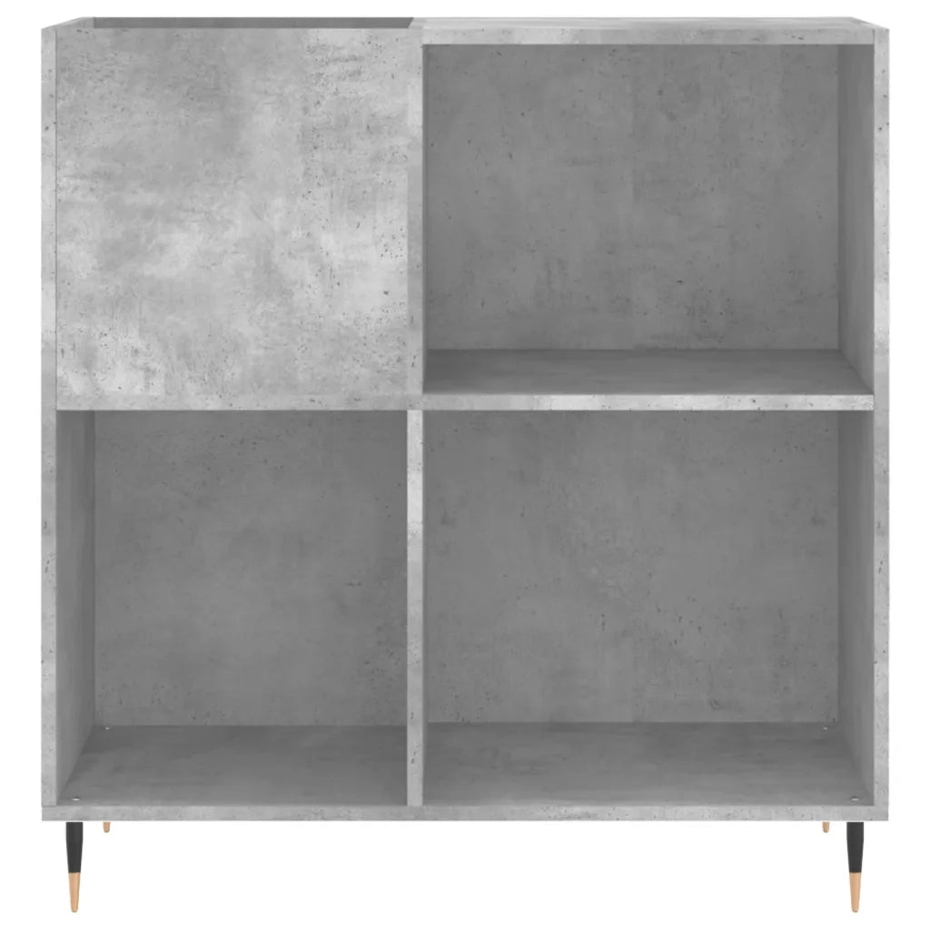 Mobile Porta Dischi Grigio Cemento 84,5x38x89 Legno Multistrato 831768