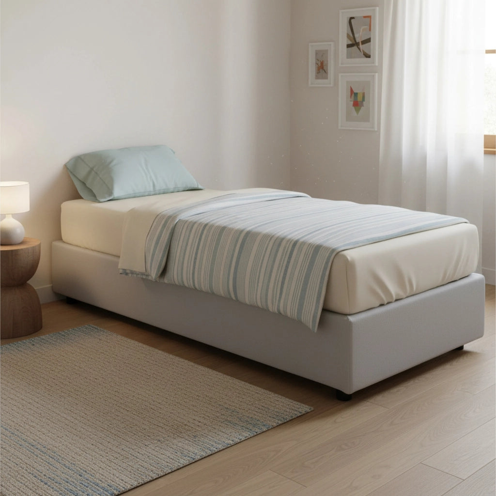 Alarita, Letto Singolo Contenitore Made in Italy, Bianco