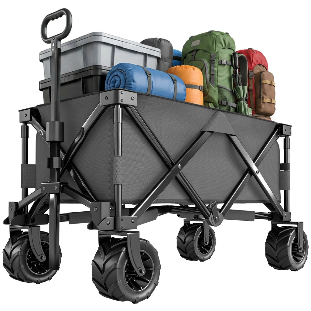 Carrello da Giardino ¨C zephmum ¨C Grigio, Metallo, Tessuto Oxford, 108x55 cm