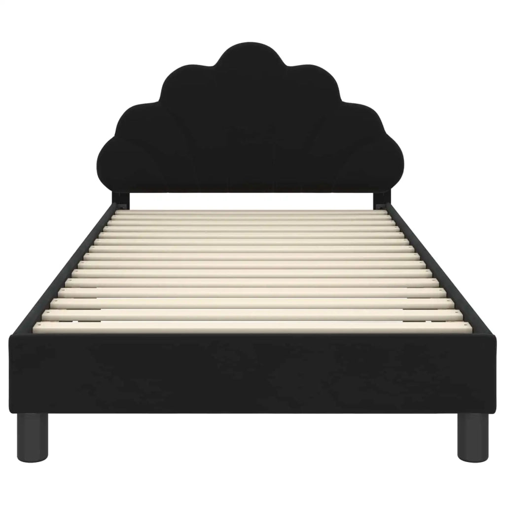 Struttura letto bambini con testata-Giroletto per bambini Nero 80 x 200 cm Velluto 837495