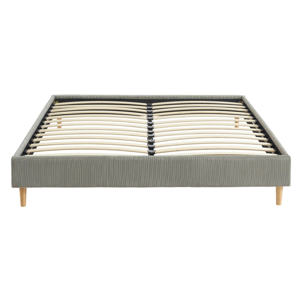 Struttura letto in velluto a coste fini con rete a doghe, 160x200cm,