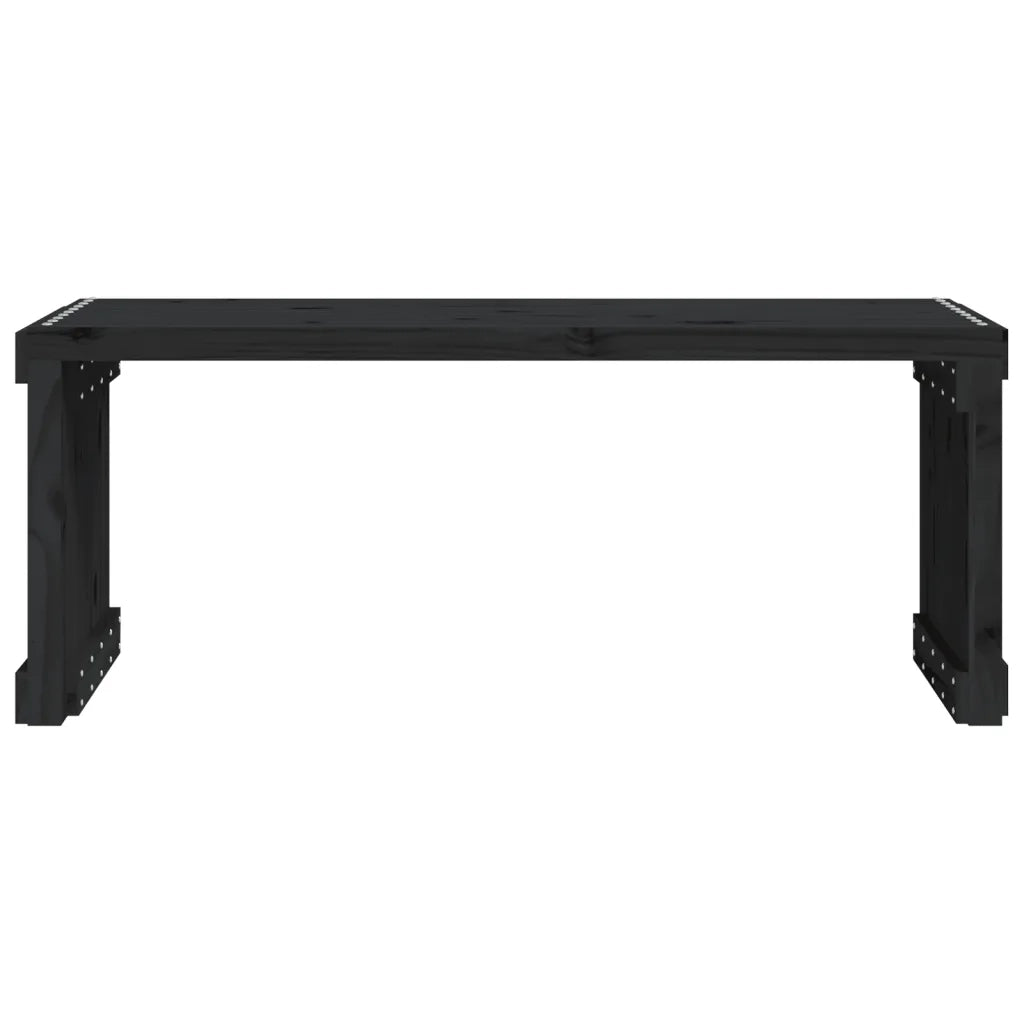 Panca Giardino Estensibile Nera 212,5x40,5x45cm Massello Pino 832527