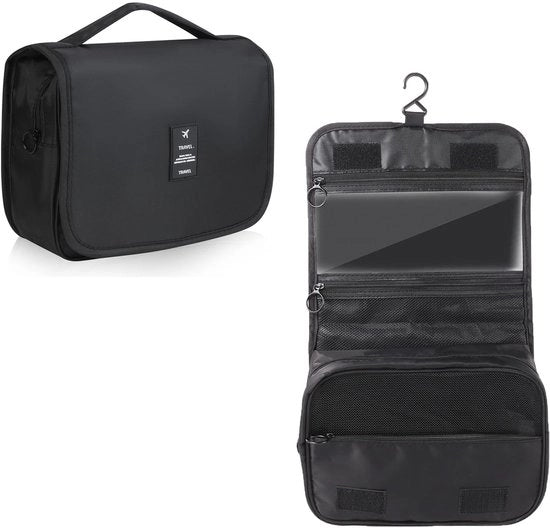 Toiletcase con orecchioni - 3 tasche - stoccaggio umido/asciutto - tessuto Oxford - duraturo - facile da pulire