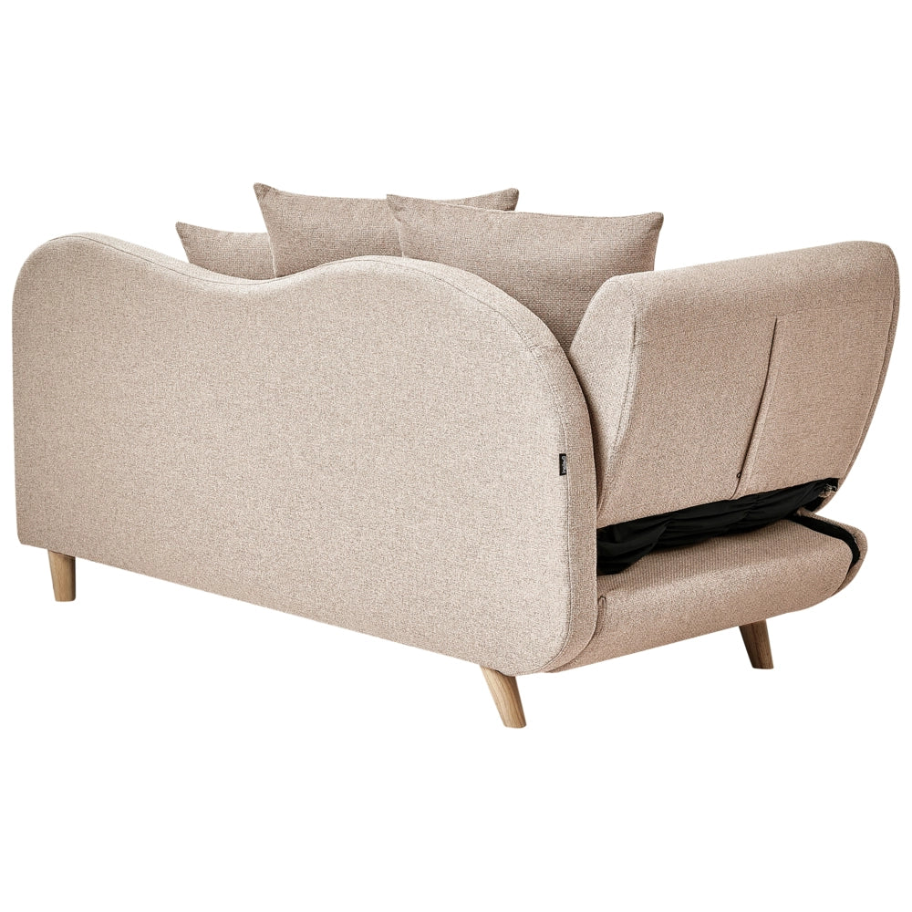 Chaise longue a sinistra in tessuto marrone chiaro con contenitore per il soggiorno moderno