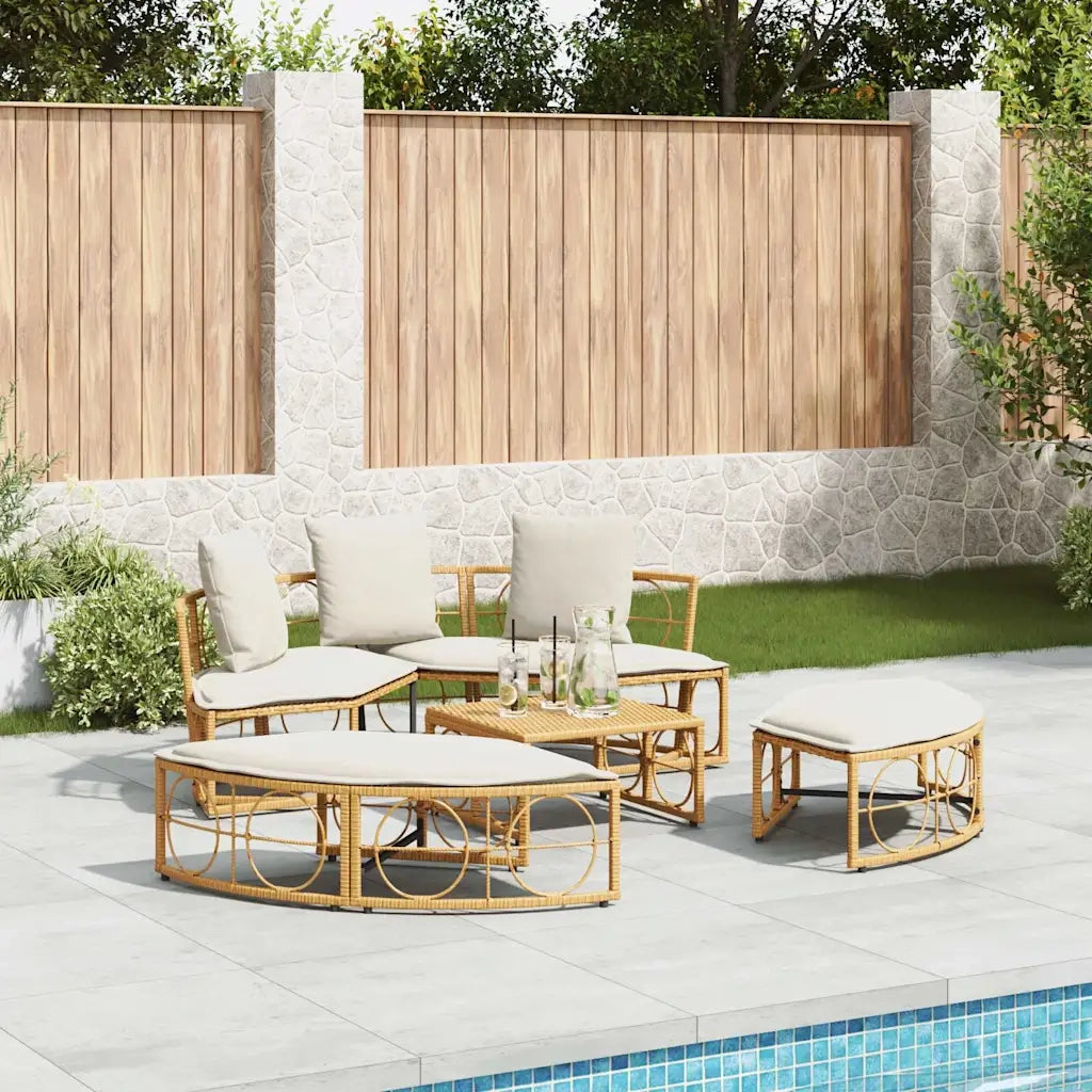 Lettino Prendisole Esterno senza Tetto in Polyrattan