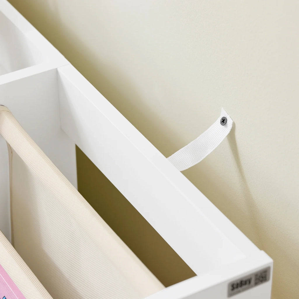 SoBuy KMB119-W Libreria Montessori per Bambini con 3 Ripiani e 1 Cesta Scaffale Portagiochi Bambini Libreria da Terra Salvaspazio e Multifunzione Bianco 80x40x80cm