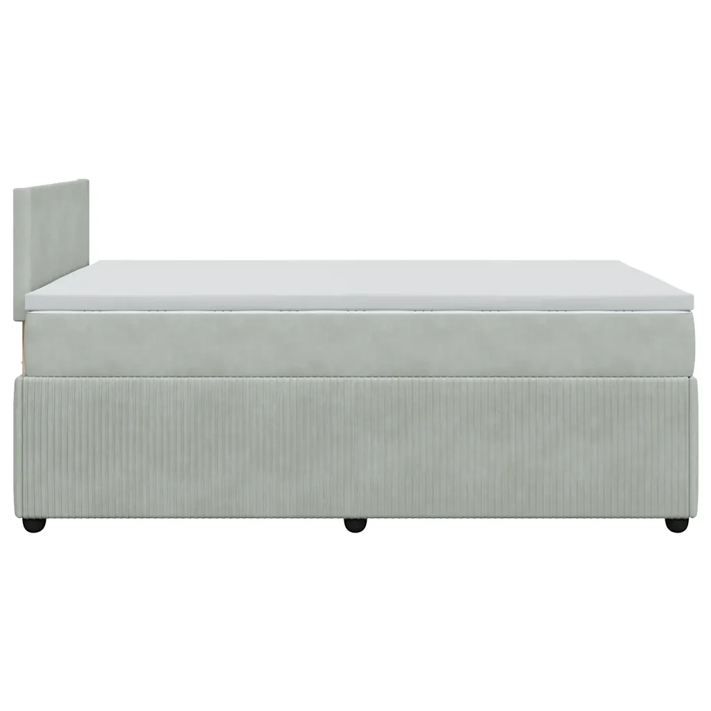 Giroletto a Molle con Materasso Grigio Chiaro 120x200cm Velluto 3287704