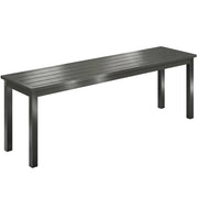 Panchina da Giardino 2 Posti 130x34x43 cm a Doghe Effetto Legno Struttura in Acciaio Grigio
