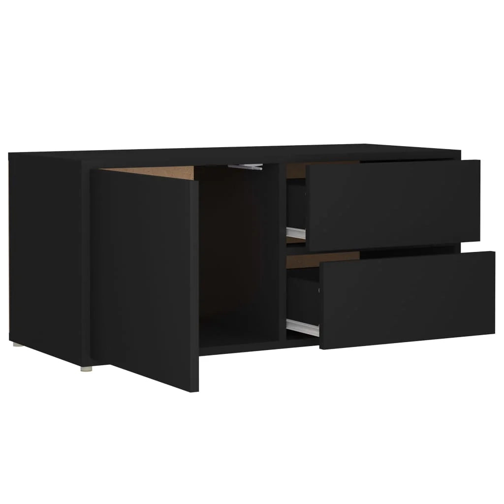 Mobile TV multimediale mensola TV credenza TV sala da pranzo soggiorno camera da letto 80 x 34 x 36 cm legno ingegnerizzato nero 02_0026261