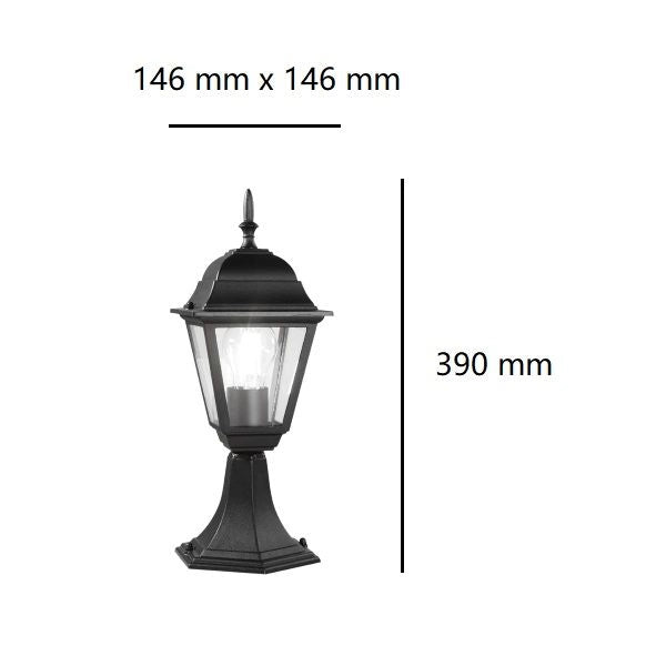 LAMPADA DA TERRA LANTERNA NANETTO PER ESTERNO COLORE NERO 1XE27 IP44 ROMA FAN
