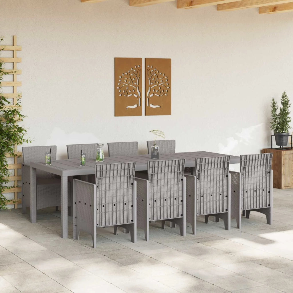 Set da Pranzo per Giardino 9 pcs Bianco Polipropilene 3378742