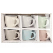 SET 6 TAZZINE PASTEL DA CAFFÈ CON MANICO 90 ML 6 X 5,5H CM
