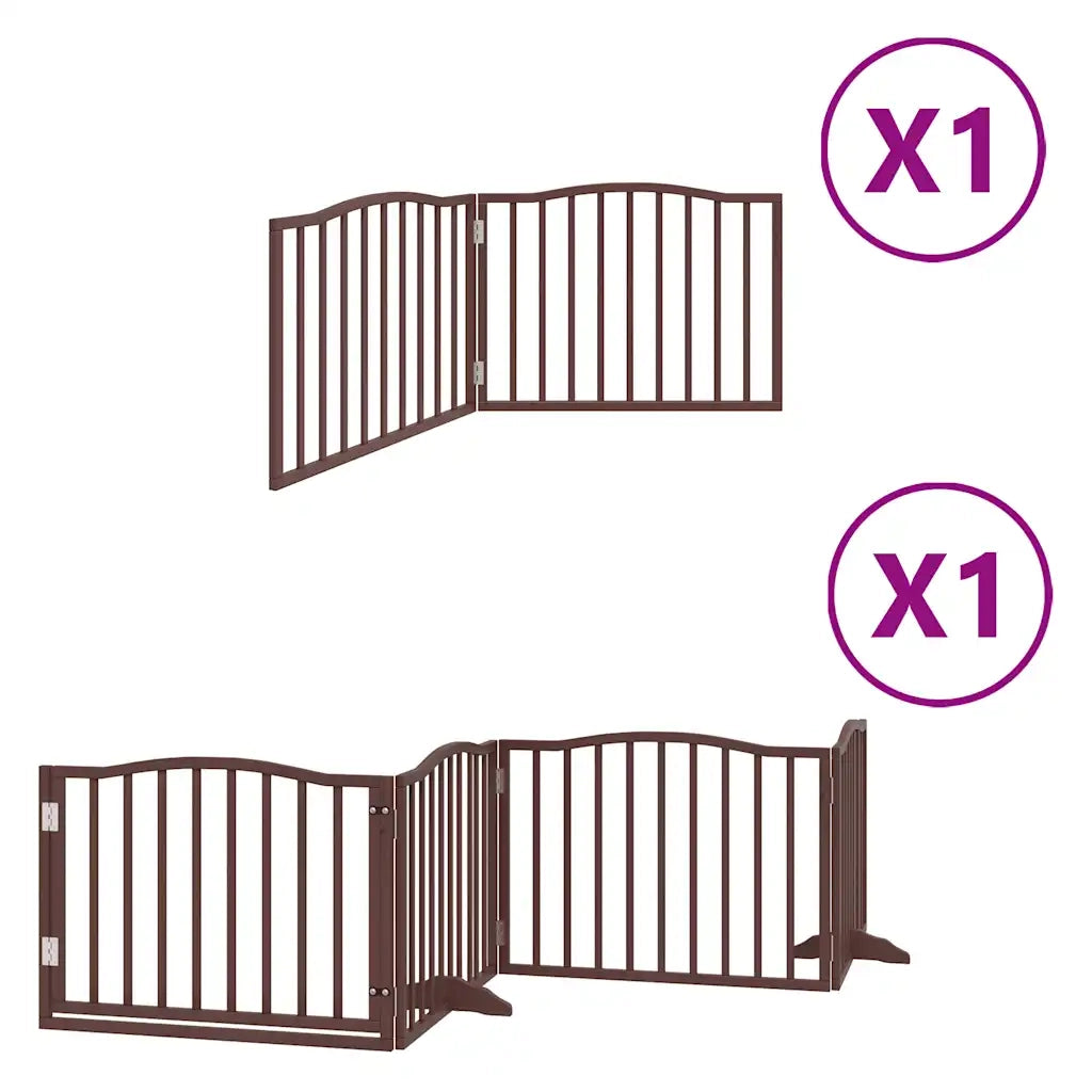 Cancello Cani Porta Pieghevole Marrone 6 Pannelli 480cm Pioppo 3155633