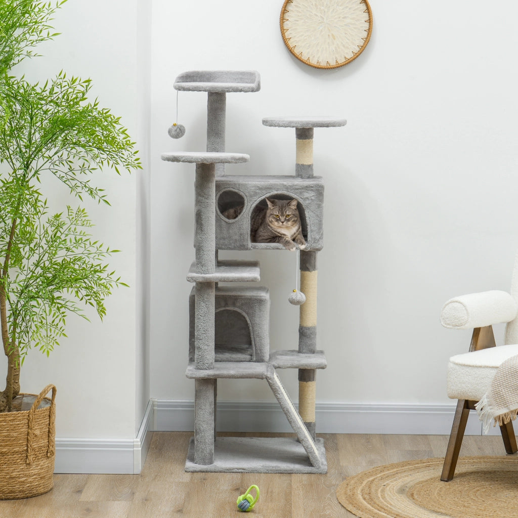 Albero per gatti ¨C zephmum ¨C 49x49x138 cm grigio chiaro