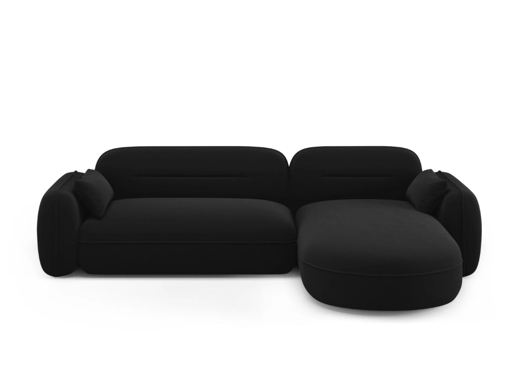 Cosmopolitan Design - Divano angolare modulare destro "Sydney" 4 posti in velluto nero 