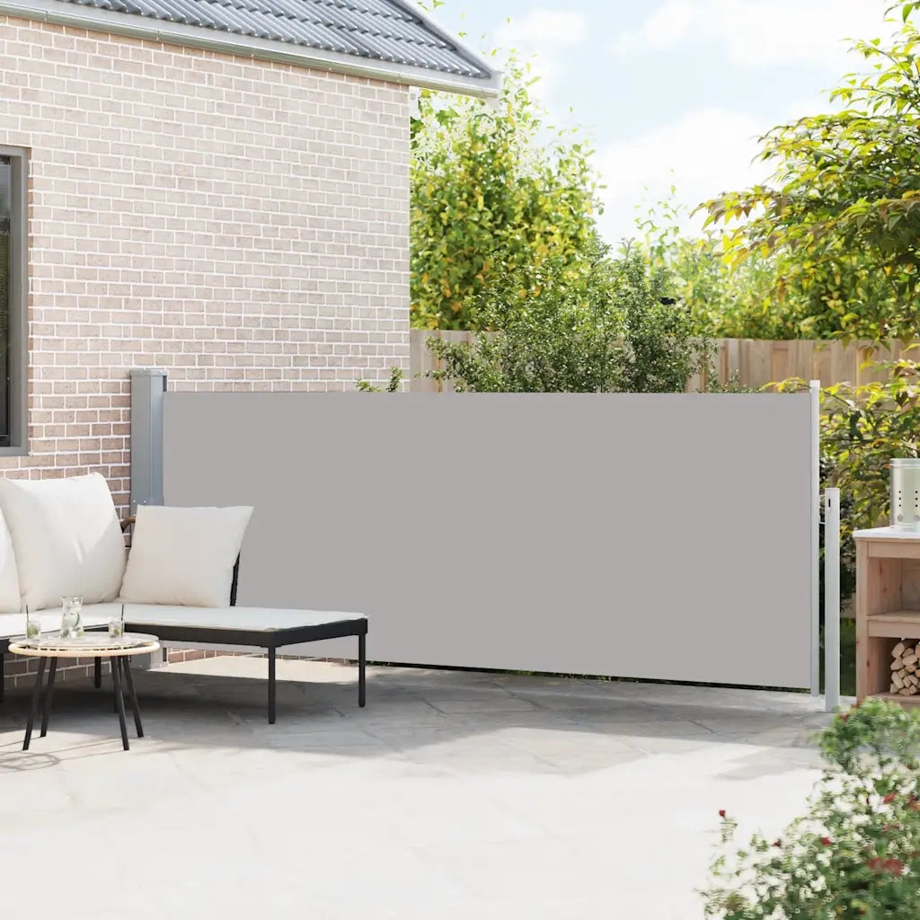 Tenda Laterale Retrattile per Patio 140x514 cm Grigia 48398