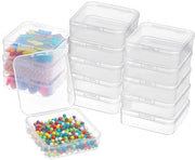 Cassa di conservazione trasparente in plastica - Mini cassa di conservazione con coperchio - 18 pezzi - Dimensioni 6,4 cm x 6,3 cm x 2 cm - Cassa di conservazione multifunzionale per gioielli e collane