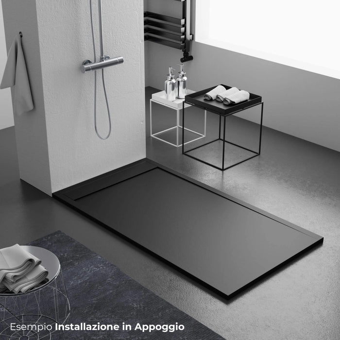 Piatto Doccia 80x140 cm in Pietra Bonussi Kamet Nero
