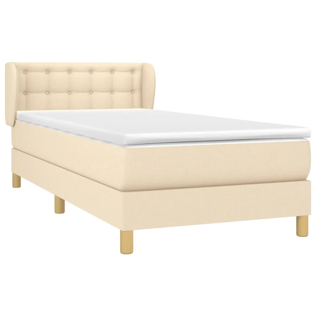 Giroletto a Molle con Materasso Crema 100x200 cm in Tessuto 3127106