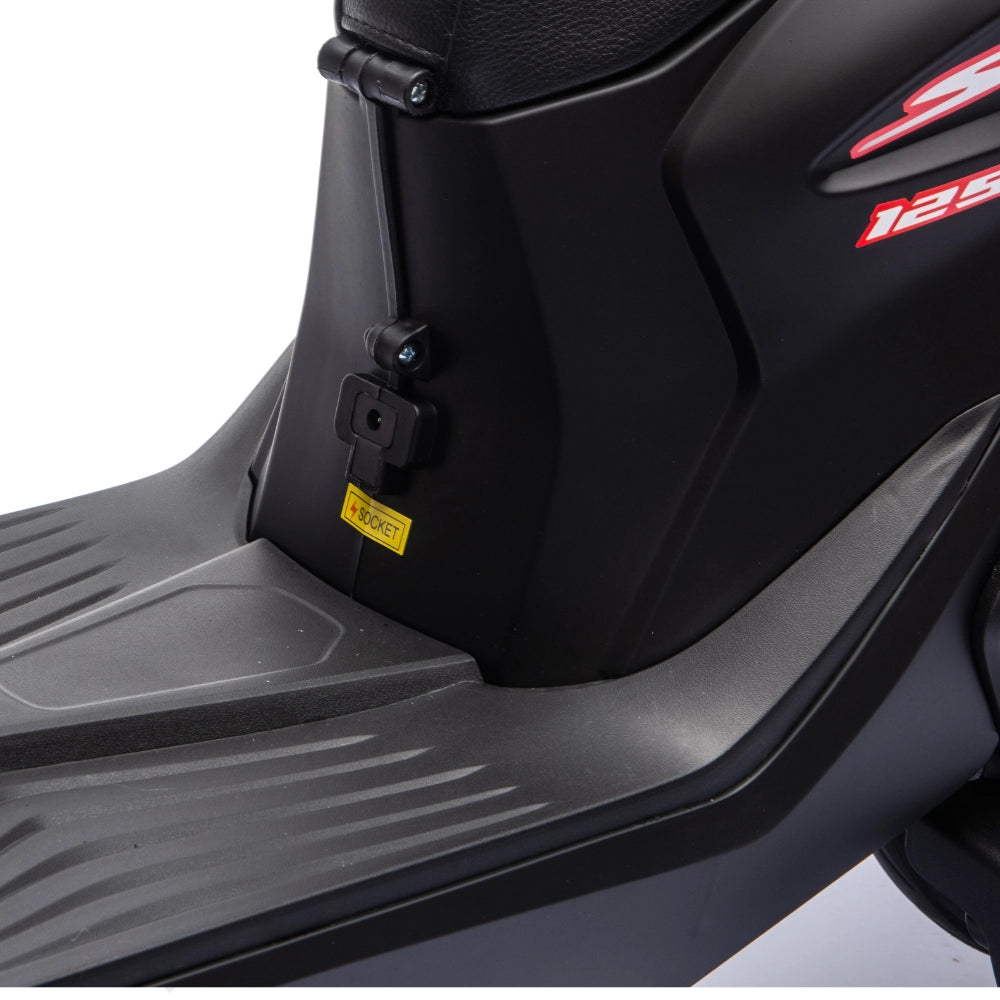 Moto Elettrica per Bambini Honda SH125 Verniciato 12V con Licenza Ufficiale -Nero Opaco