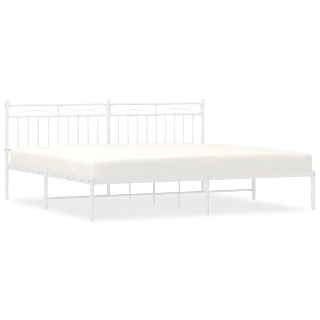 Giroletto con Testiera-Struttura Letto con testiera Metallo Bianco 193x203 cm 428700