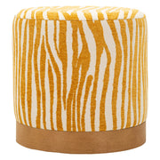 Faleli, Pouf Effetto Zebrato, 41x42x41h cm Giallo Senape