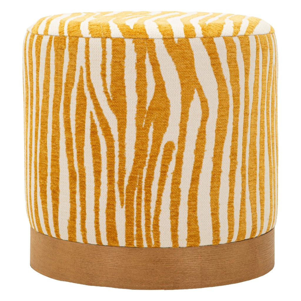 Faleli, Pouf Effetto Zebrato, 41x42x41h cm Giallo Senape