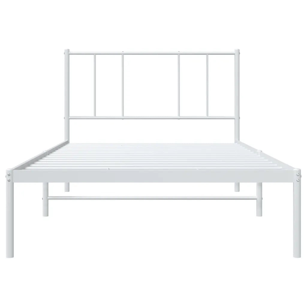 Giroletto con Testiera Metallo Bianco 100x190 cm 352523