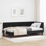 vidaXL Cornice del letto ad angolo Nero 100 x 200 cm Velluto