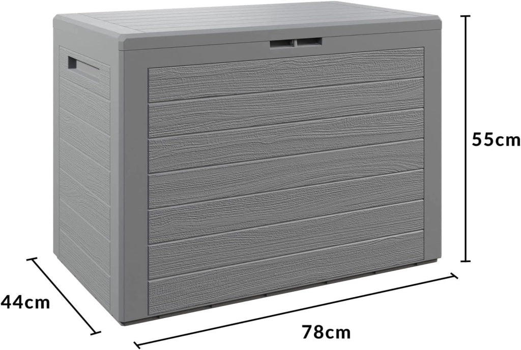 Casaria® Baule da Giardino Lille 190 L Effetto Legno Orgenizer Box Giocattoli 78x44x55cm Multibox Impermeabile Esterni