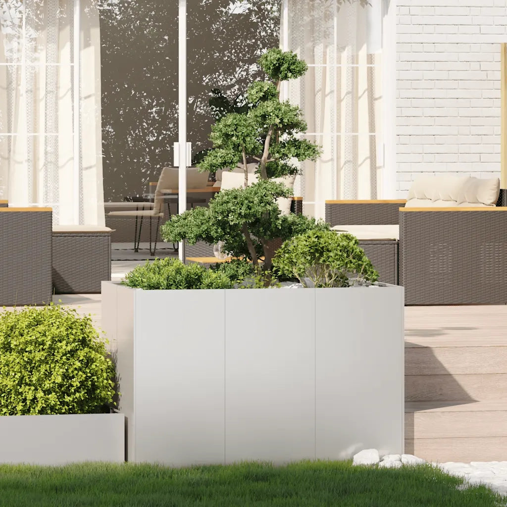 Fioriera-Vaso-Contenitore per Piante 120x80x80 cm in Acciaio Inox