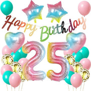 Decorazione per il 25° anniversario - Ballooni per festa - Rosa/arcobaleno - Ballooni per donna - Decorazione per il 25° anniversario - Balloone per festa