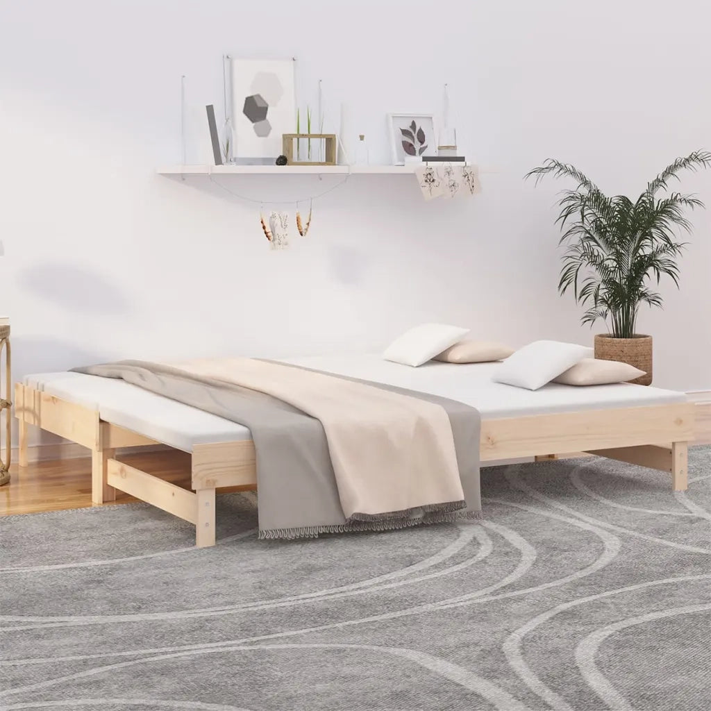 Dormeuse Estraibile 2x(90x200) cm Legno Massello di Pino cod mxl 57579