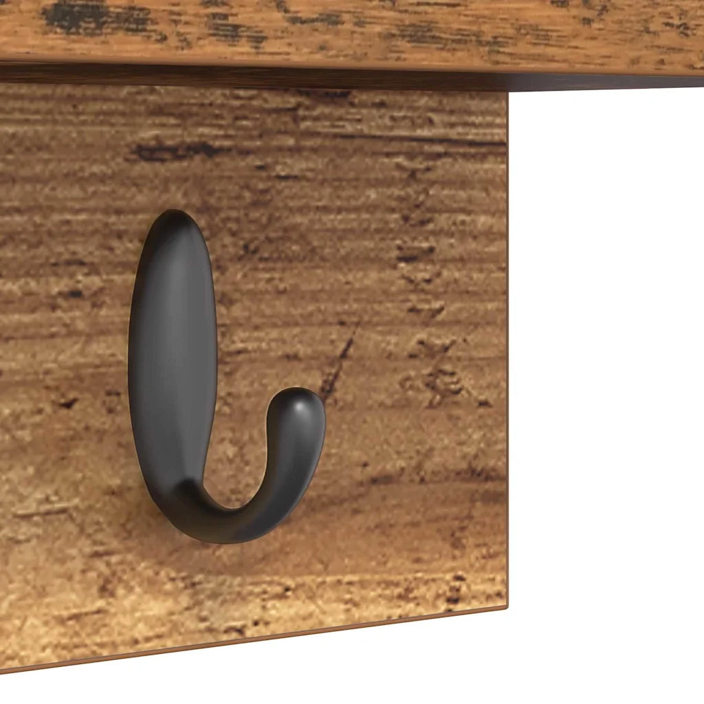 vidaXL Appendiabiti a muro Legno vecchio 60 x 10.5 x 18 cm