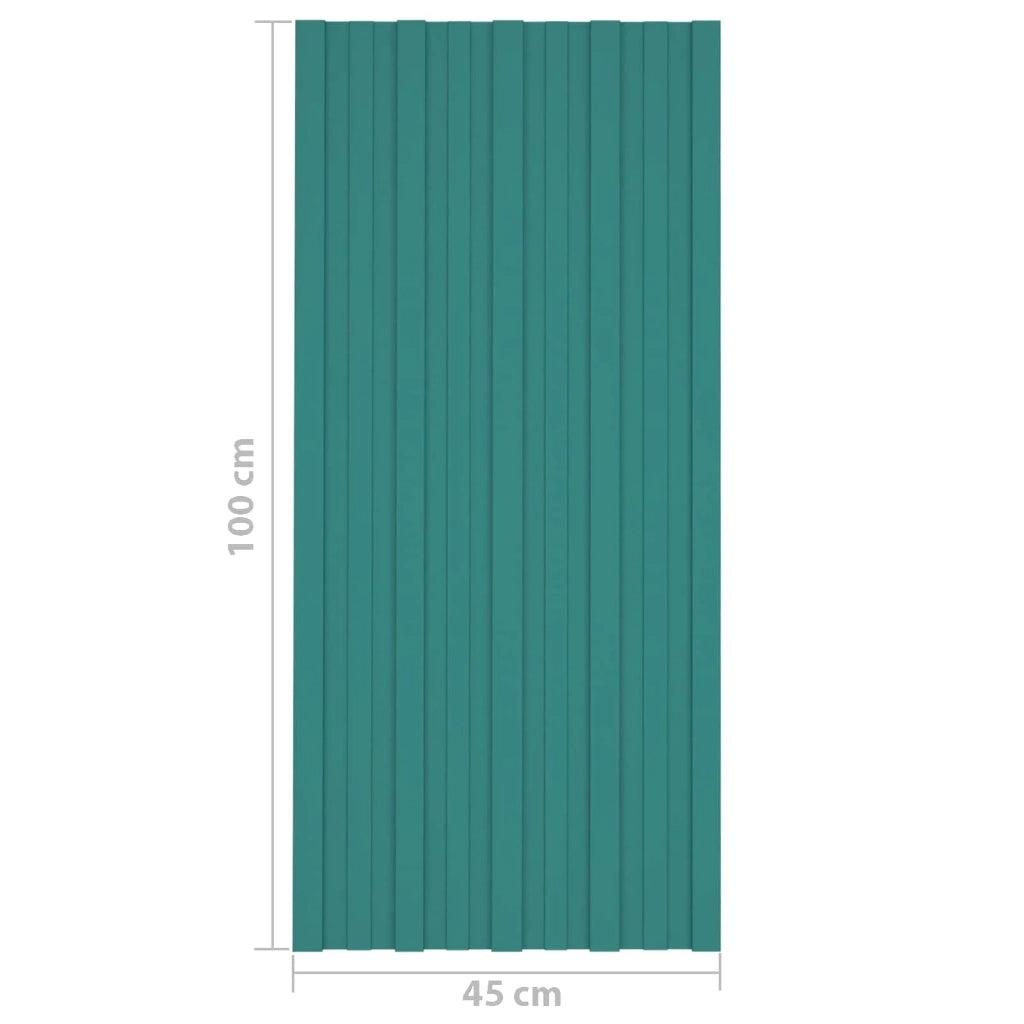 Pannello per tetto 36 pcs Verde 100 x 45 cm Acciaio zincato
