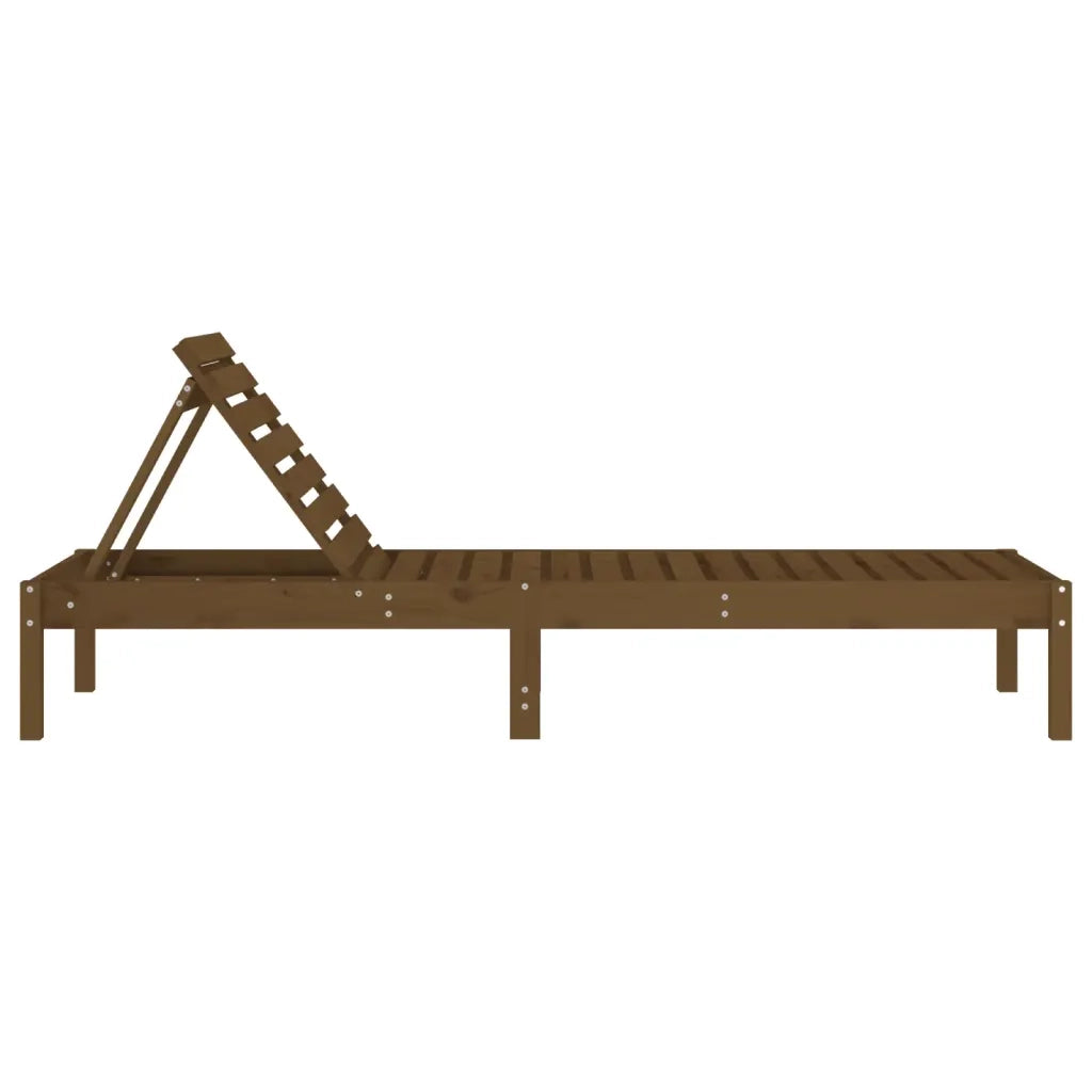 Lettino Prendisole Ambra 199,5x60x74 cm Legno Massello di Pino 825071