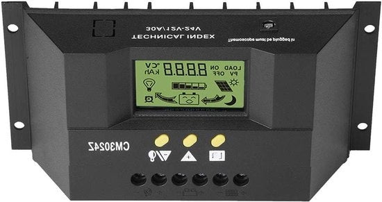 Regolatore di Carica Solare CM3024Z - 12V Accessori per Energie Rinnovabile - Regolatore di Carica a Stadio Completo per Pannelli Solari Regolatore di Carica Parametro