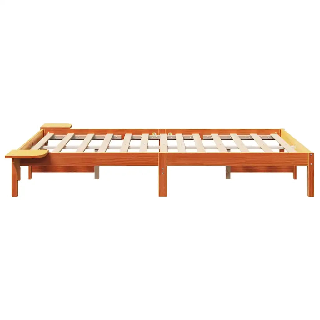 Struttura del letto Marrone cerato 135 x 190 cm Pino massello 873198