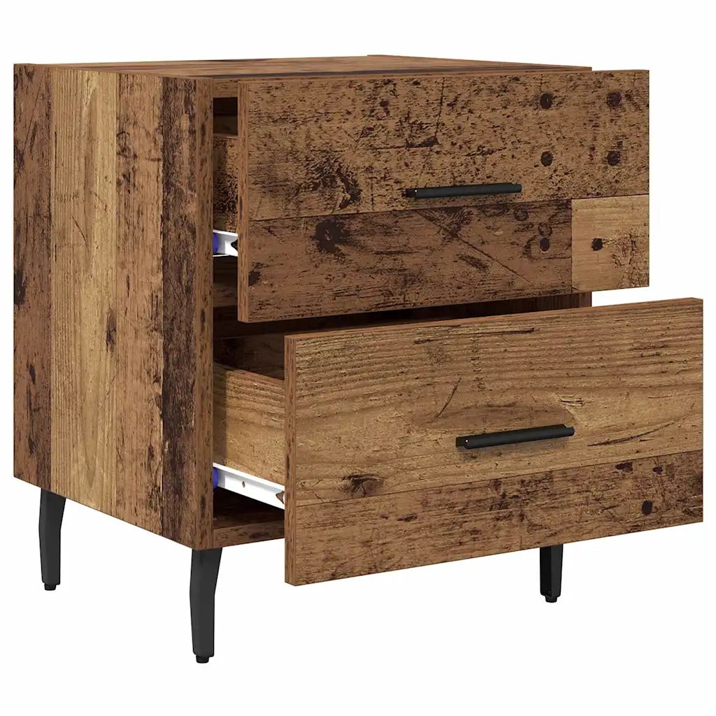 Set di 2 Comodini | Armadio da Notte | Mobiletto da notte Legno vecchio 40 x 35 x 47,5 cm