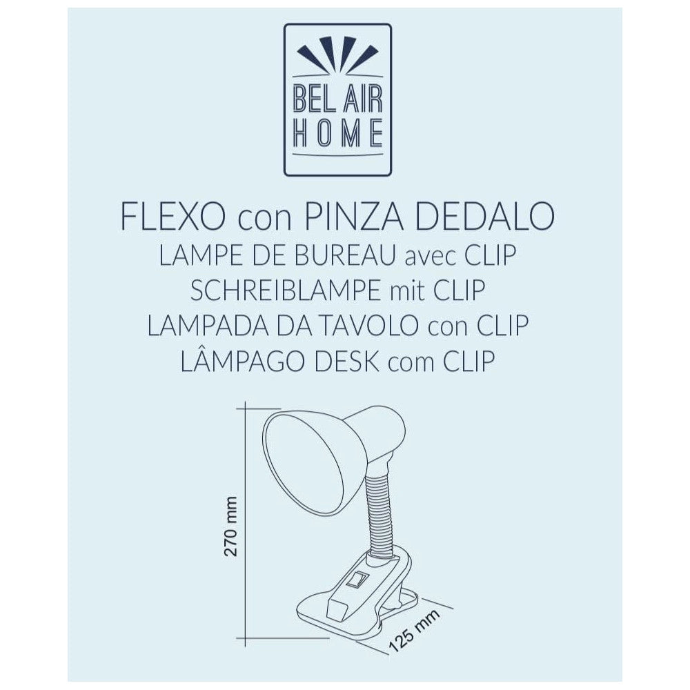 Trade Shop - Lampada Da Scrivania Lampada Tavolo Con Pinza Orientabile Snodabile E27 -