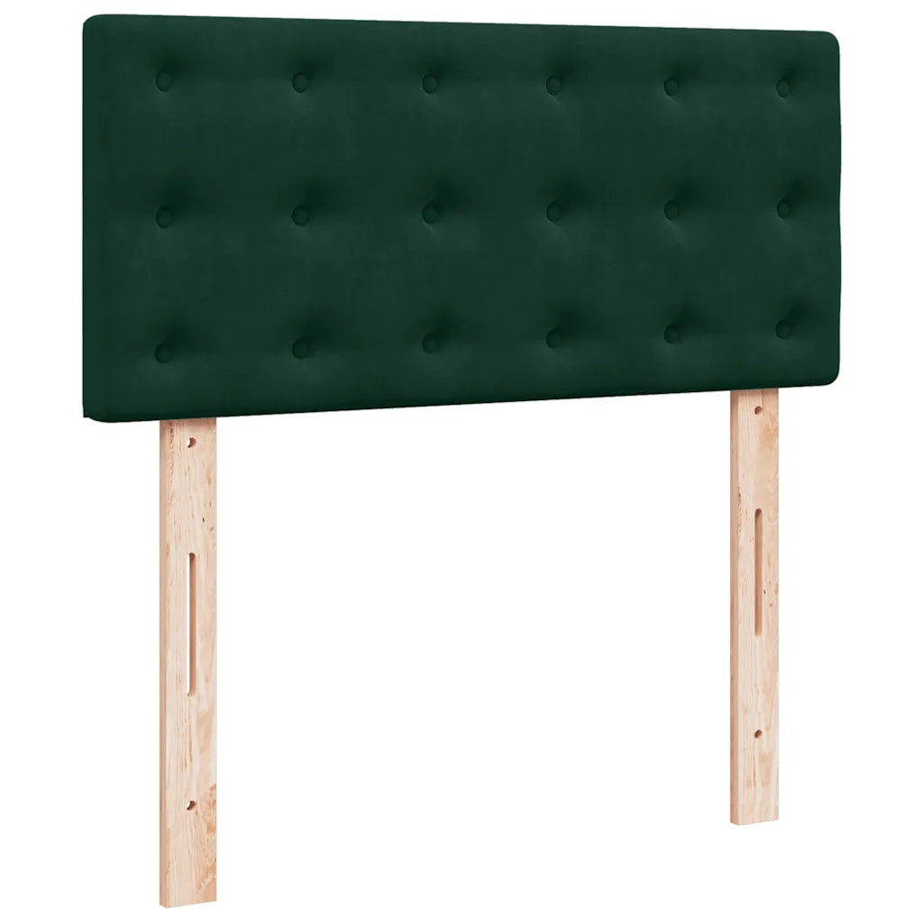 Pouf Letto con Materasso e LED Verde Scuro 80x200cm in Velluto 3312731