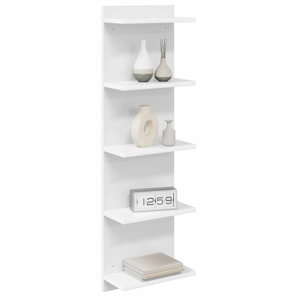 Scaffale da parete 2 pz Bianco 30 x 15 x 100 cm 8012397