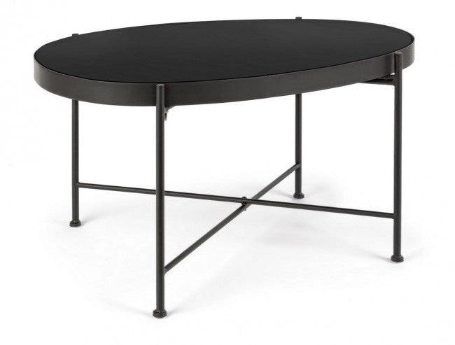 Tavolino Rashida Nero 70x46 in Metallo