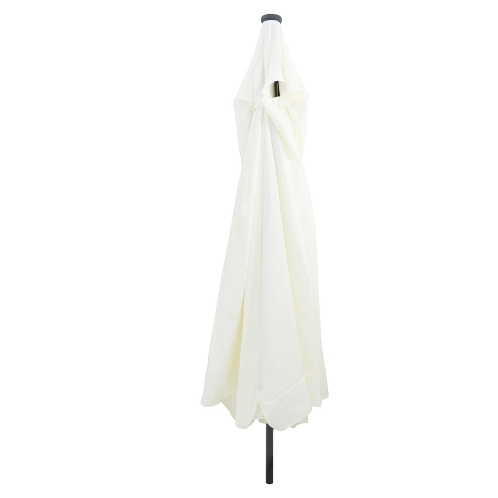 Parasol da Giardino  con Luci LED Ã¸395x245 cm Bianco Sabbia