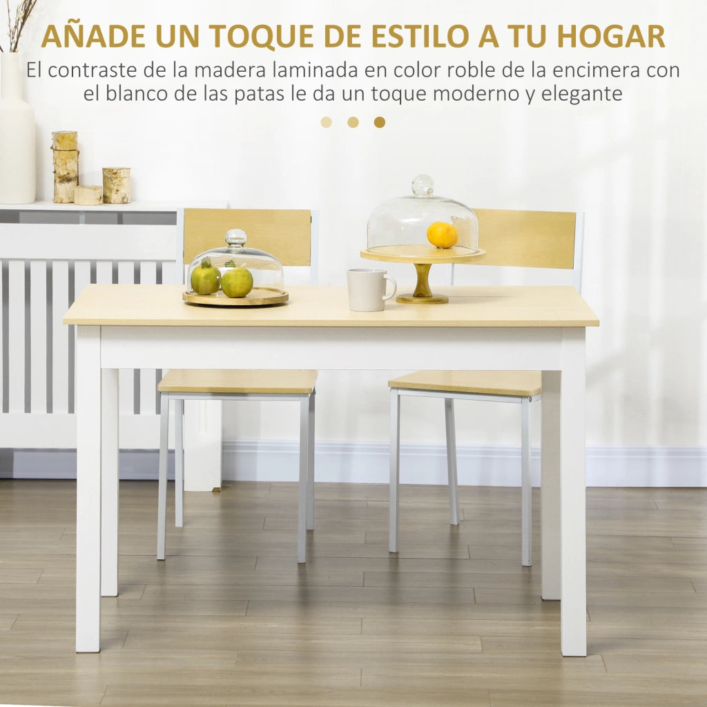 Tavolo da pranzo allungabile ¨C Xylo ¨C legno melaminico effetto rovere e bianco 119x70x75 cm