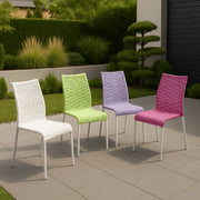 Chaise en rÃ©sine tressÃ©e PRIMAVERA Rose