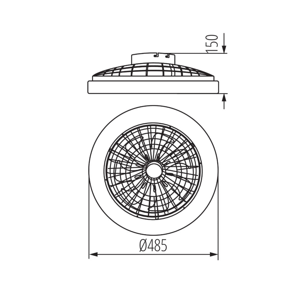 Plafoniera Kanlux Plave LED 48W RGB con ventilatore