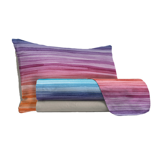 Set lenzuola 1 Piazza e Mezzo stampa sopra Sotto e Federe Rainbow