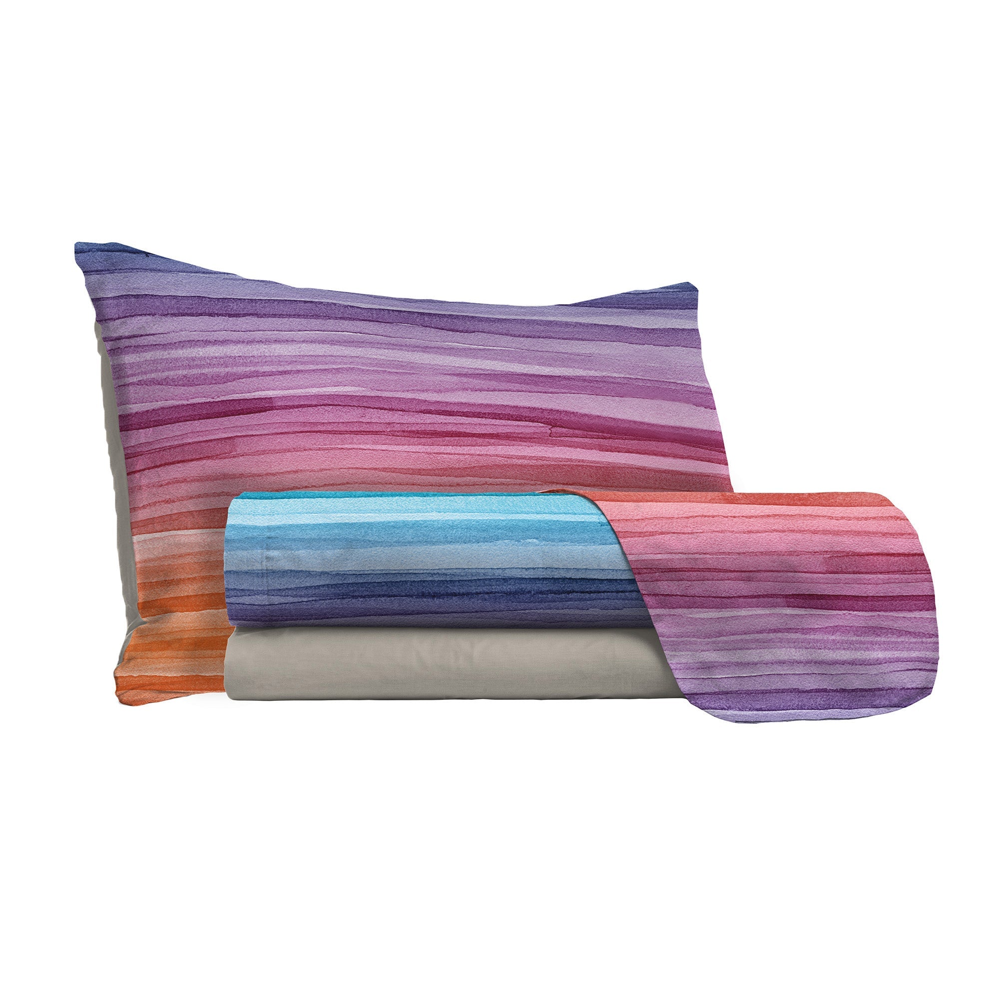 Set lenzuola Matrimoniale stampa sopra Sotto e Federe Rainbow